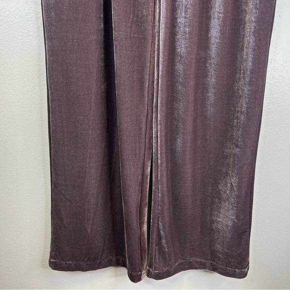 a new day 6 Velvet Wide Leg Pants in Dusty Purple Mauve/Brown Pockets Elastic - Picture 8 of 16
